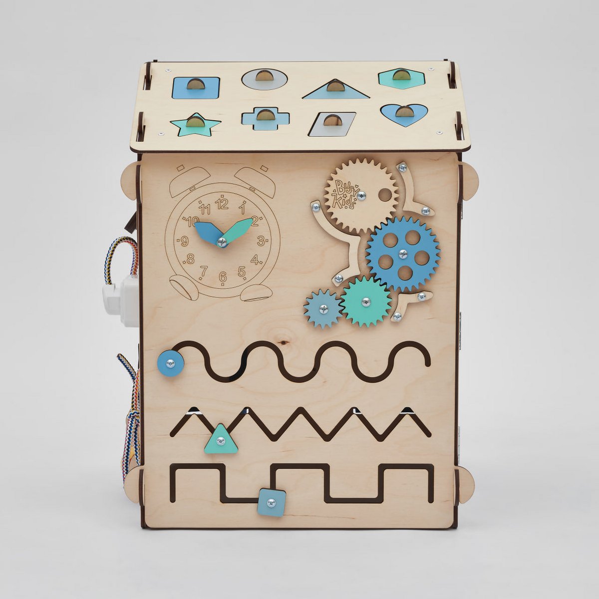 Set - BusyBoard house natura/mint and creative cube