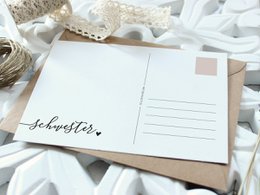 sister - family postcard in A6 format