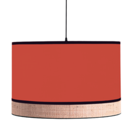 BORA decorative pendant light in terracotta cotton and raffia