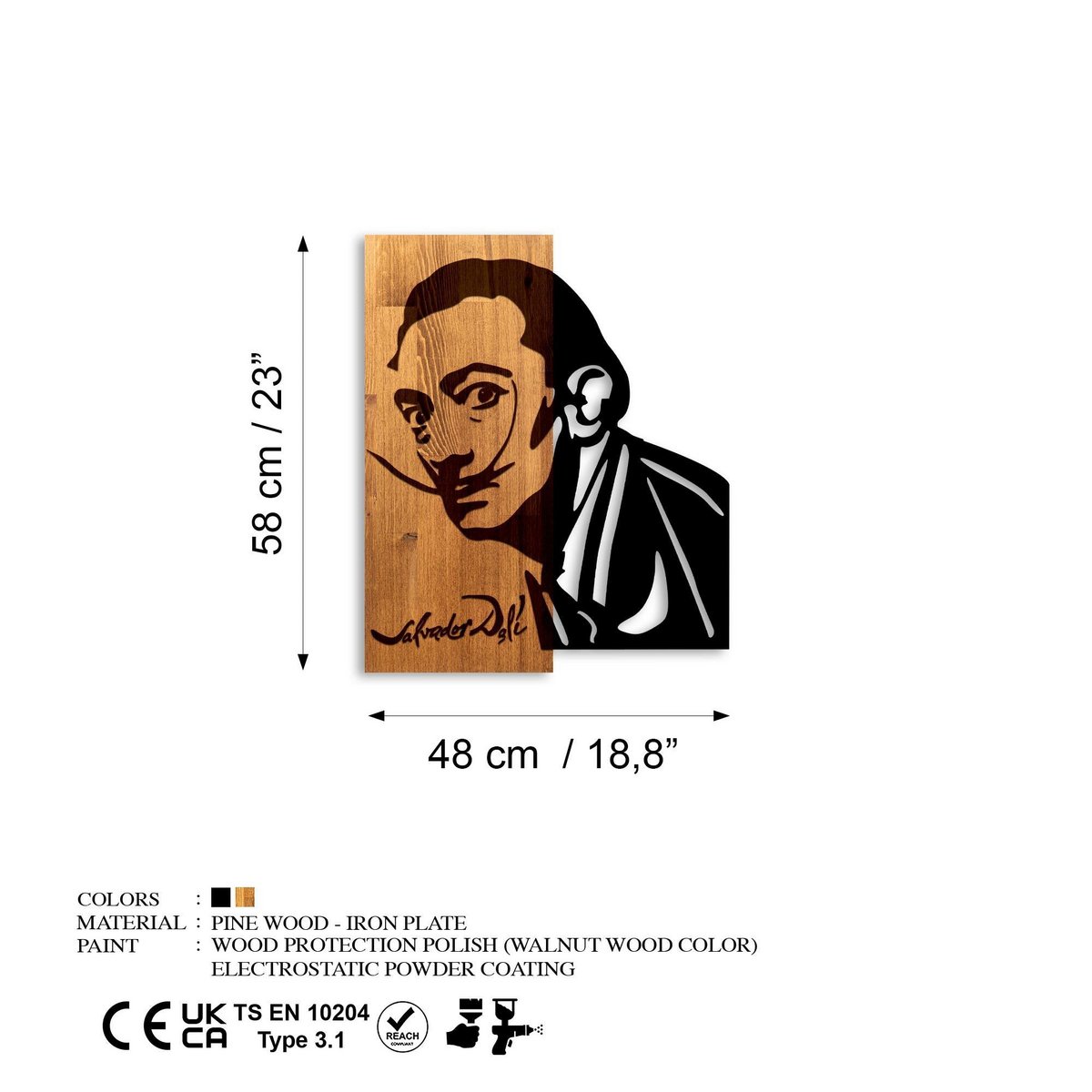 MA-469 Painting da parete in metallo in legno