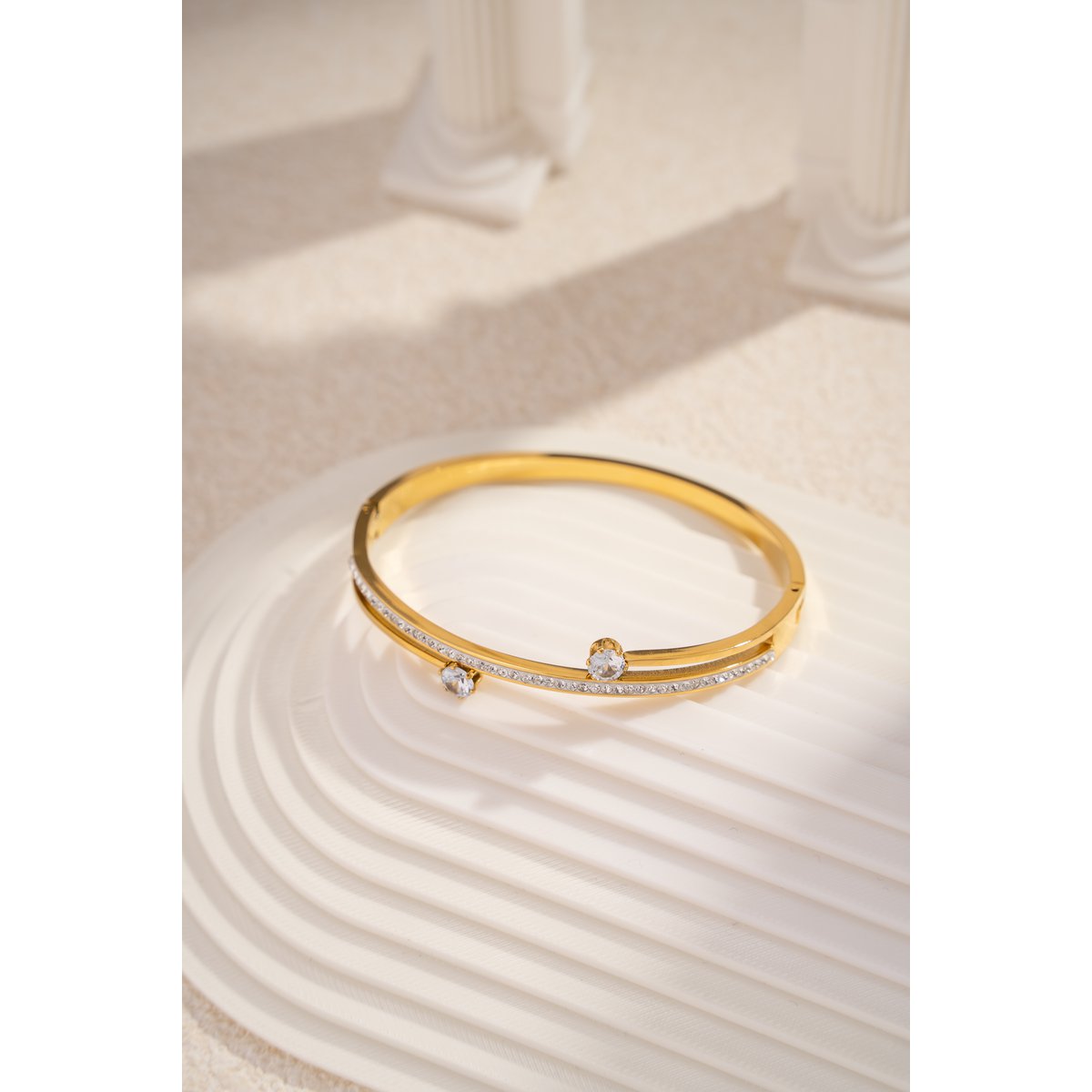 Golden Rush -armband kristallijne glans - roestvrij staal