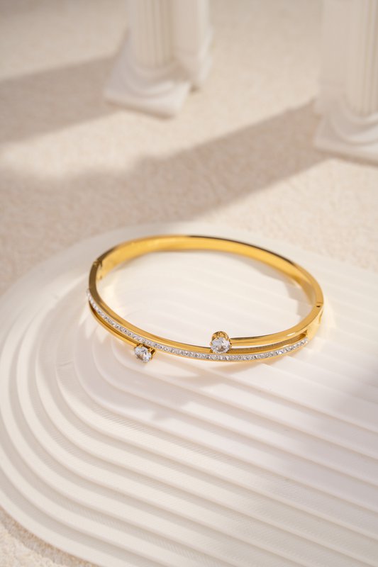 Golden Rush -armband kristallijne glans - roestvrij staal