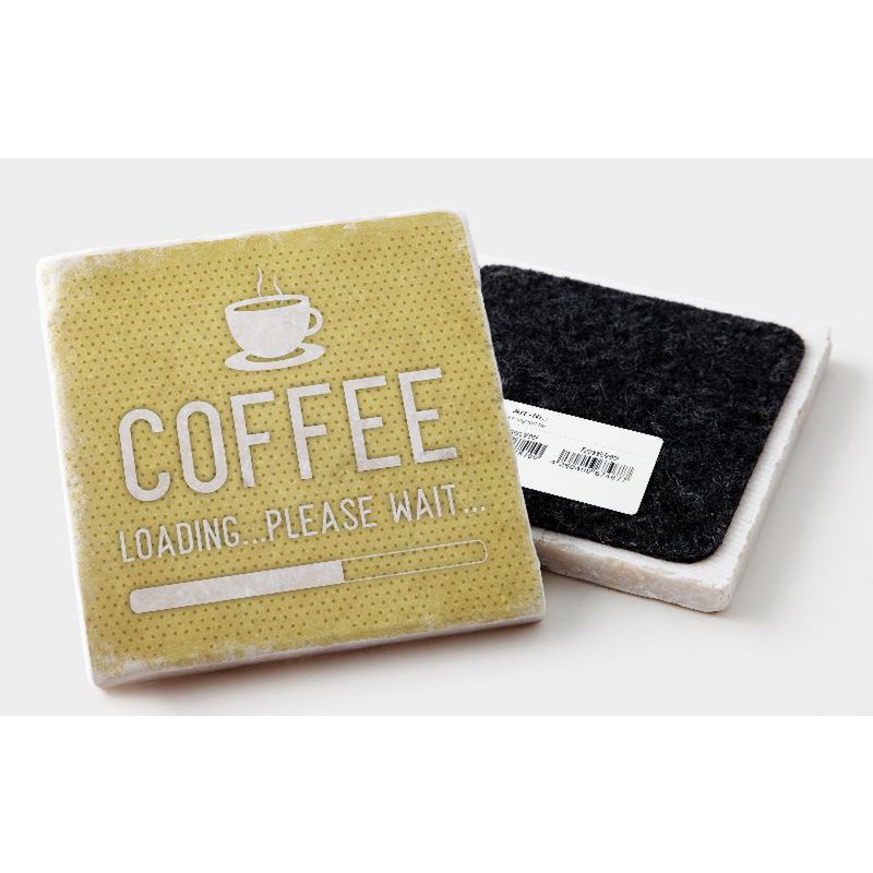 Marmoruntersetzer "Koffie wordt geladen..even geduld"