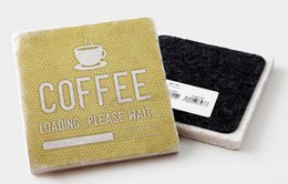 Marmoruntersetzer "Koffie wordt geladen..even geduld"