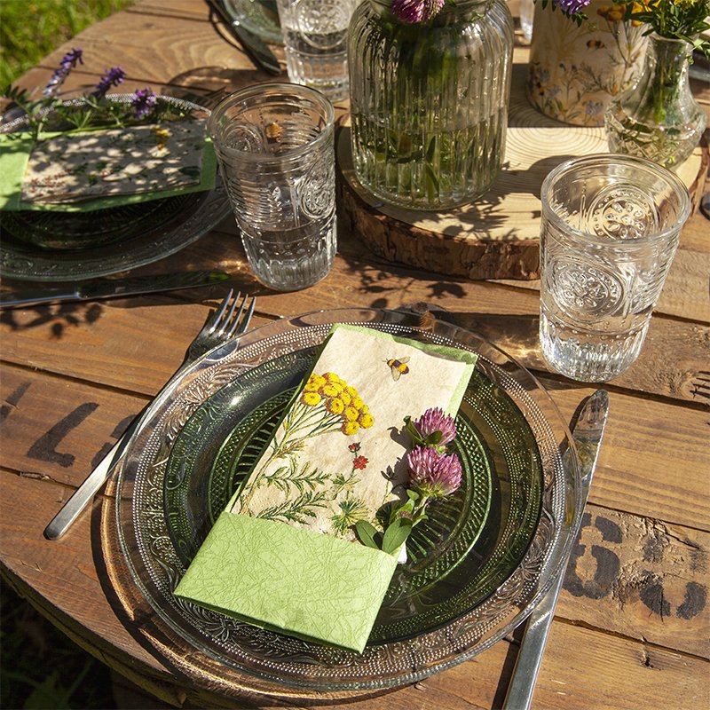 Lunch-Servietten aus Recycling-Tissue "Wild Flowers"