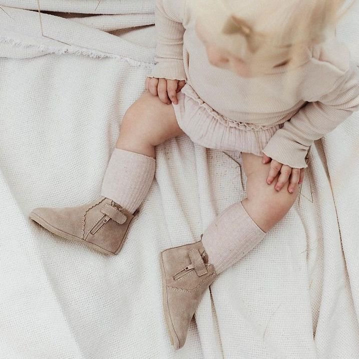 Chelsea Boots Flower Edge - Taupe