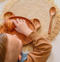 Handmade Cutlery - Kids Spoon 18 cm - Eco-friendly - Khaya wood