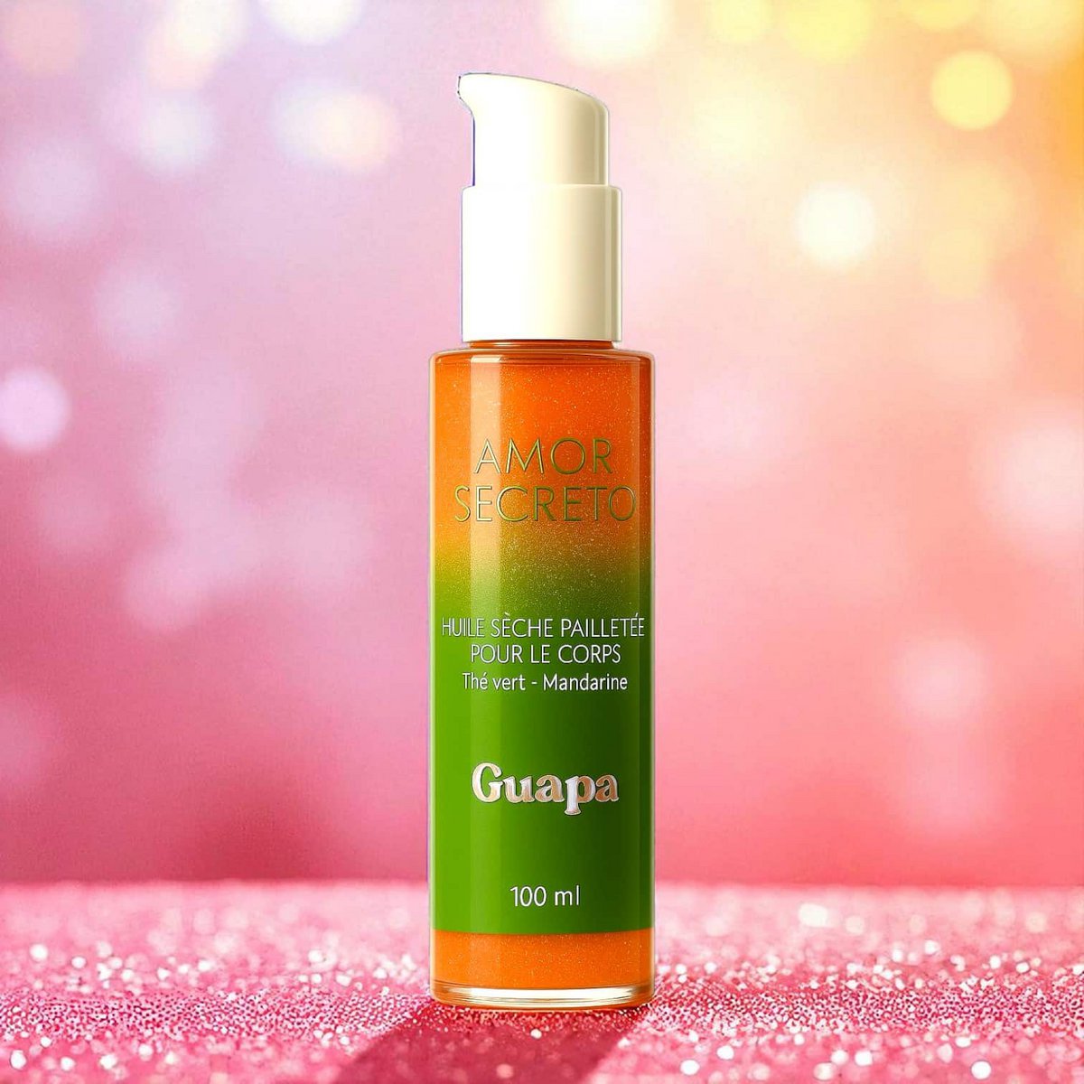Glitzerndes trockenes Körperöl – GUAPA – Grüner Tee/Mandarine