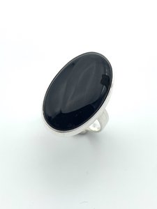 Zilveren ring 15x25mm Onyx