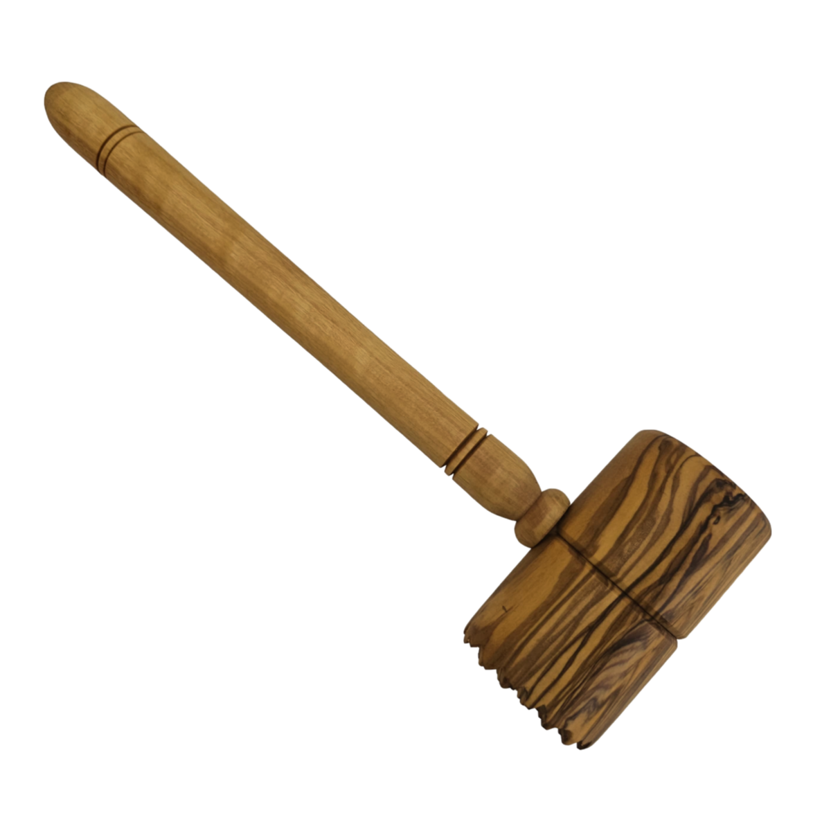 Meat tenderizer round meat hammer made of olive wood, handcrafted