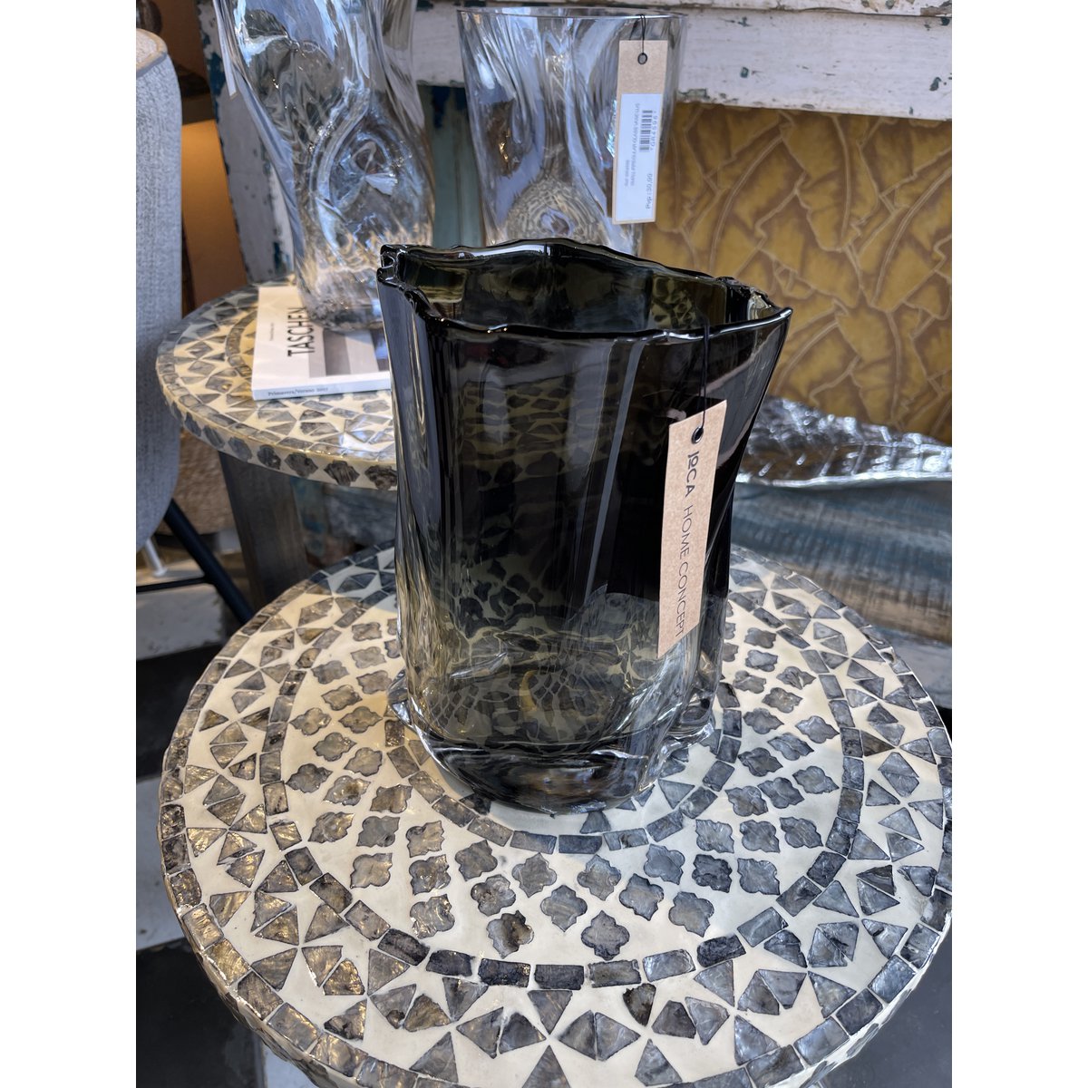 POCKET GREY GLASS VASE