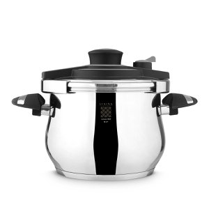 Serenk 6L Stainless Steel Pressure Cooker, Dishwasher Safe, Induction Compatible, Safety Lock