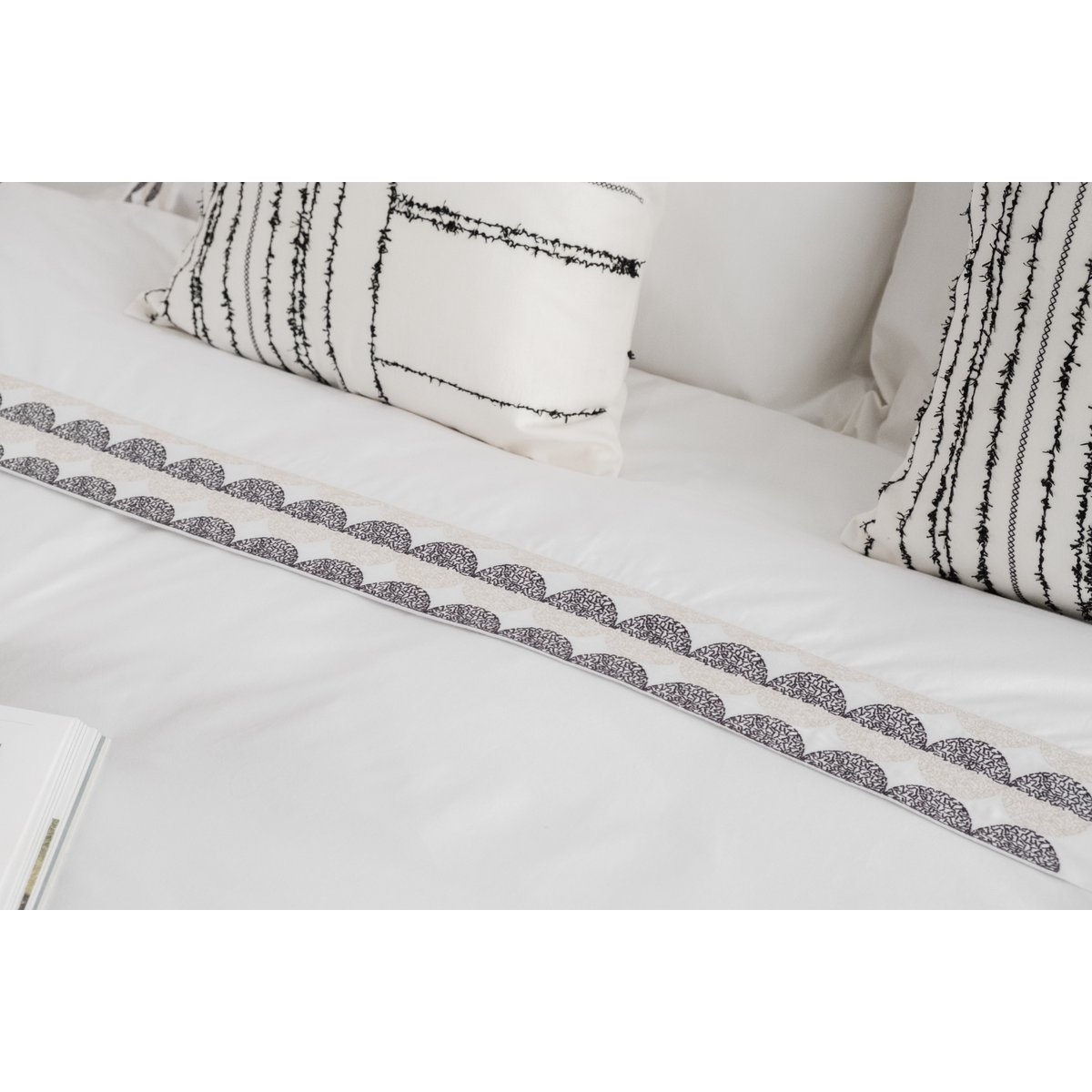 Shiloh neutralen dekbedovertrek gemaakt van 100% lange basis katoenen percale