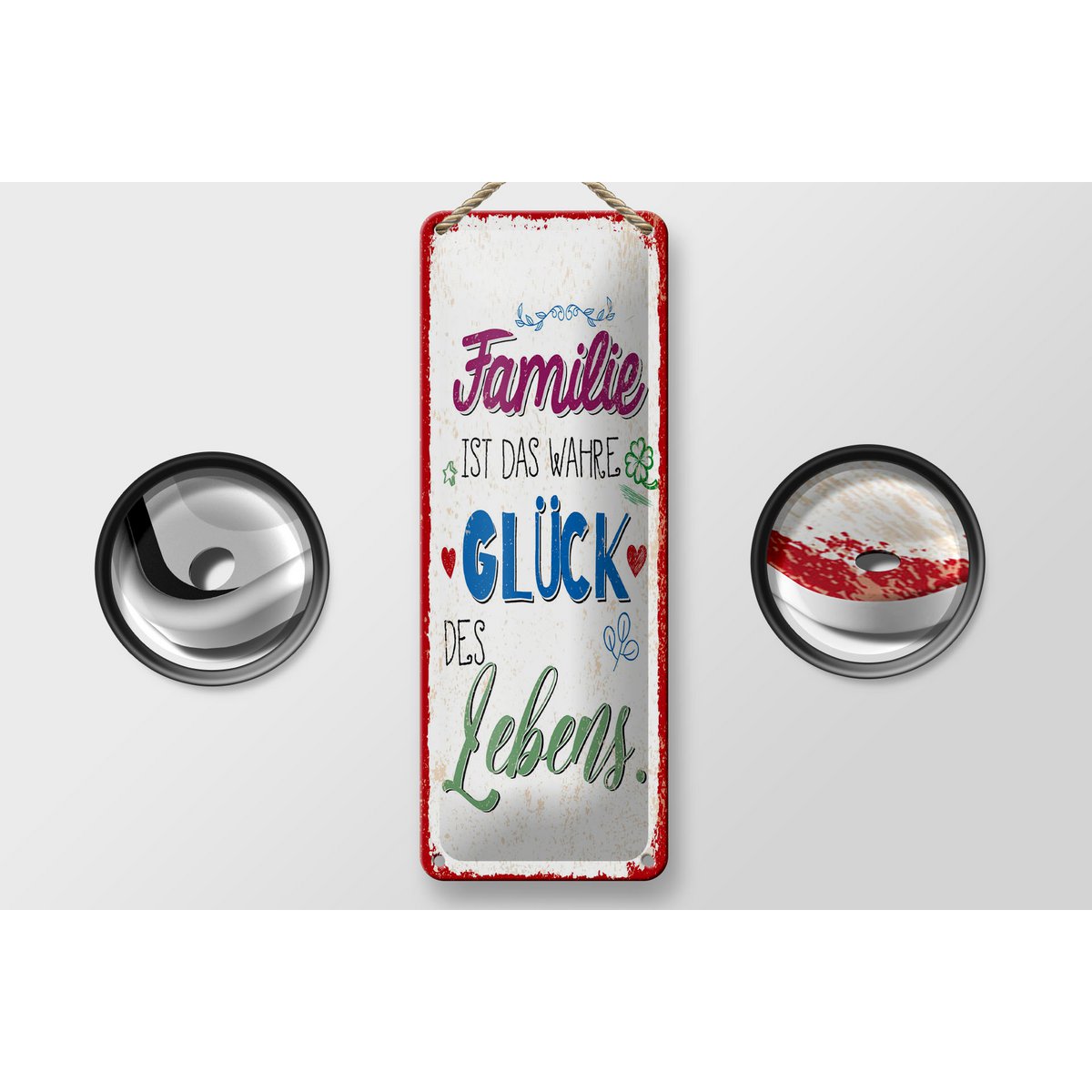 Tin sign saying 27x10 cm Family is the true happiness of life decorative sign