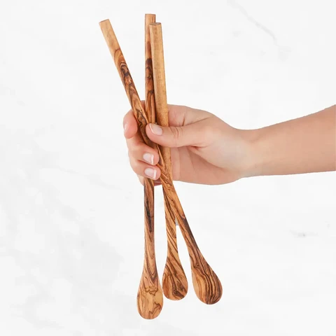 Set of 6 Olive Wood Spoons | Handmade Kitchen Utensil Set