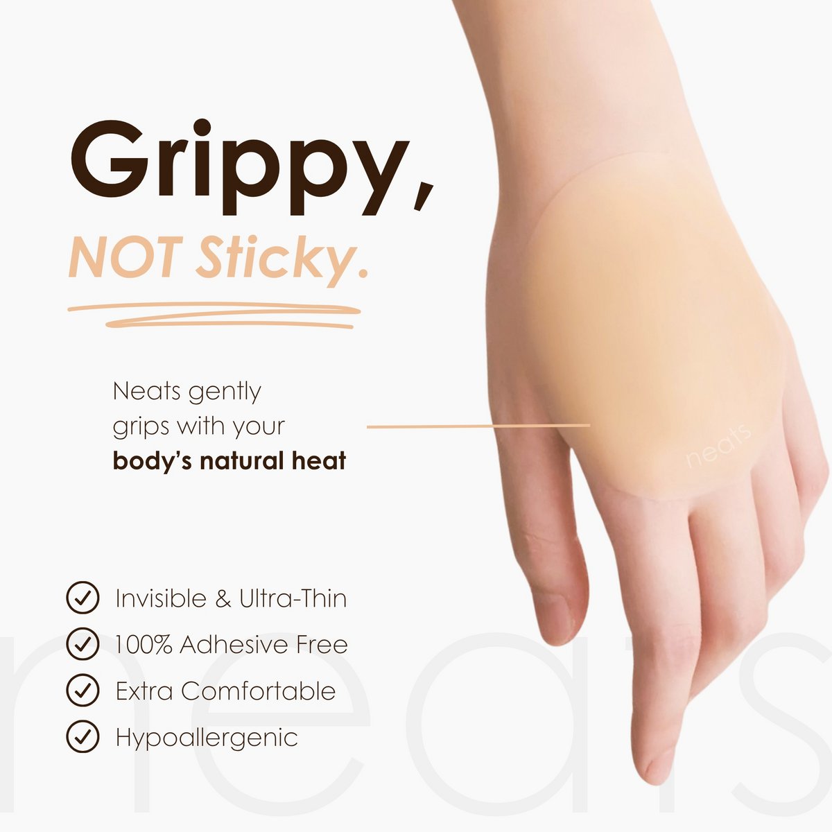 Neats Grippy siliconen tepelcovers - 1 paar (parel)