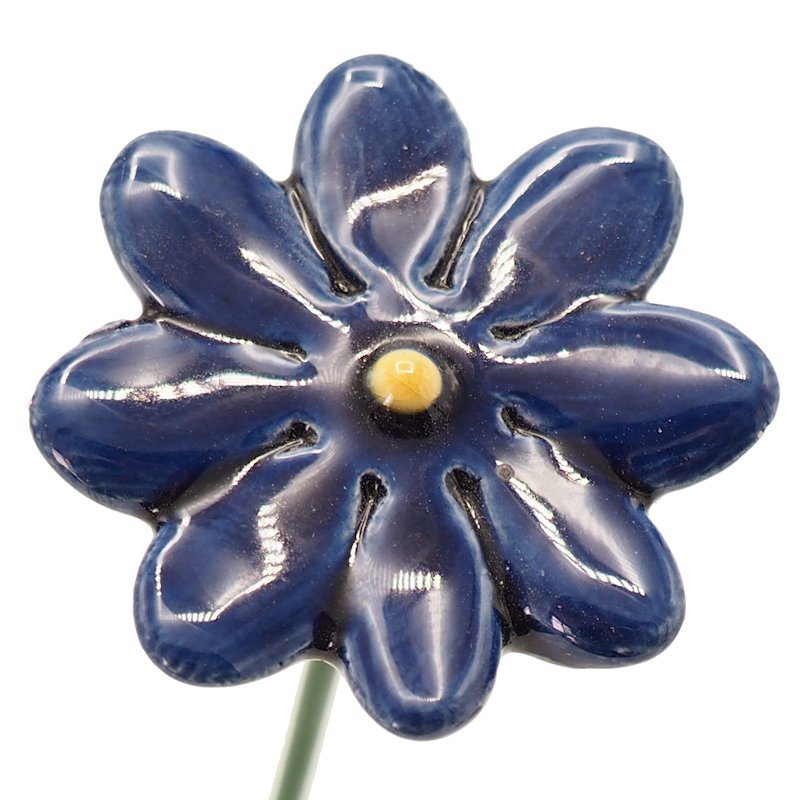 Daisy flower ceramic mini Blue 2.5 cm