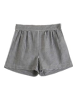 Girl's vichy checkered shorts with elastic waistband F130-21214085
