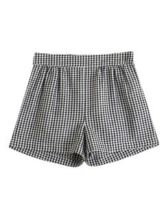 Girl's vichy checkered shorts with elastic waistband F130-21214085