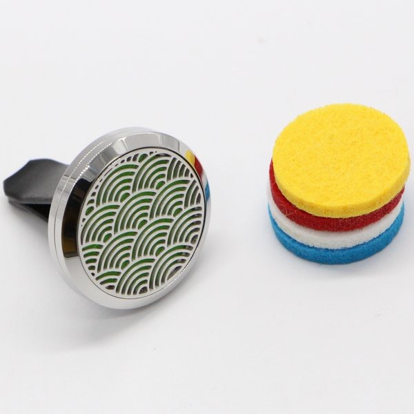 Clip’Arôme Diffusor fürs Auto – Zen Wave – Edelstahl mit Löscher – Dekoratives Aromatherapie-Accessoire – Geschenkidee