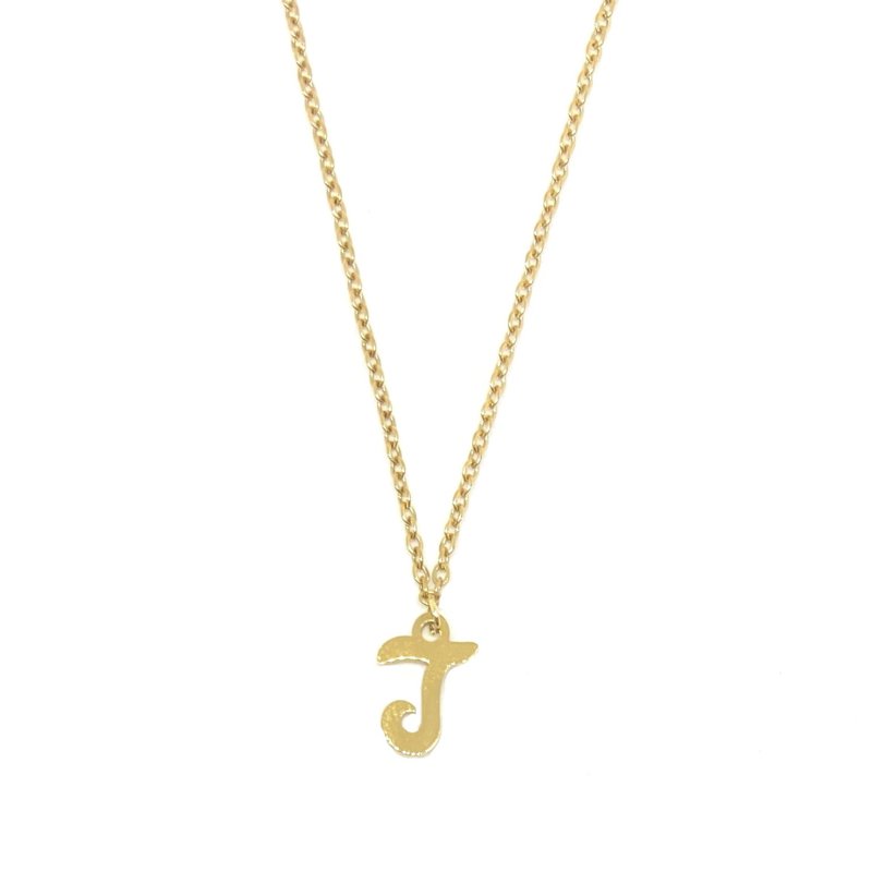 Lettera ketting met initiaal - initiaal J - goud