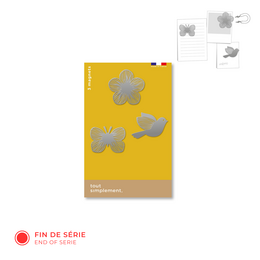 Carte de 3 magnets en métal nature n°2