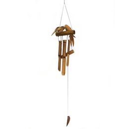 1 campanilla de viento de pájaros gemelos de coco