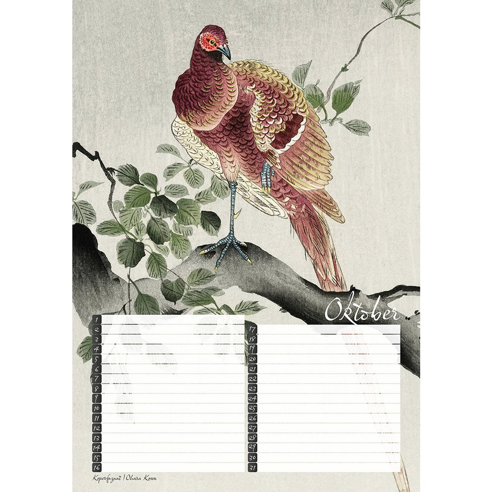 Fødselsdagskalender Fugletryk af den japanske mester Koson
