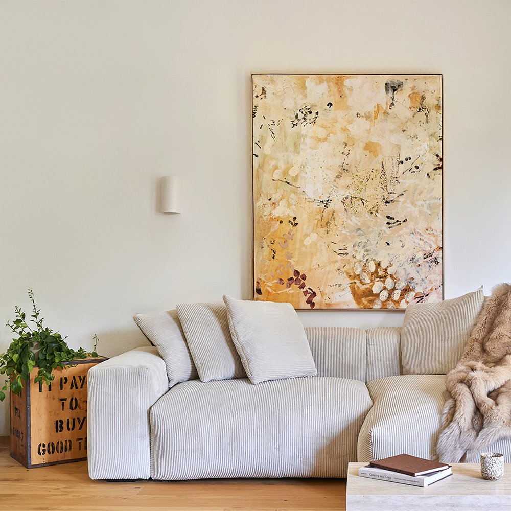 Keramische wandlamp - rauw wit