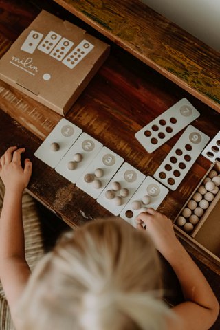 Cijfers om te leren tellen, houten blokken, montessori