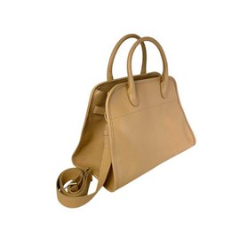 Grote Italiaanse leren draagtas voor dames met korte hengsels B2B 57897