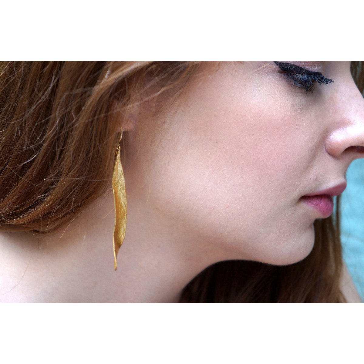 Gold Olive Leaf Earrings, Gold-Plated Earrings, Dangle Earring, Brass Jewelry, Gift for Her, Birthday Gift for Women, Handmade Jewelry