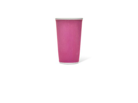 Porcelain cup LAP 450ml with silicon. grip rib Pink