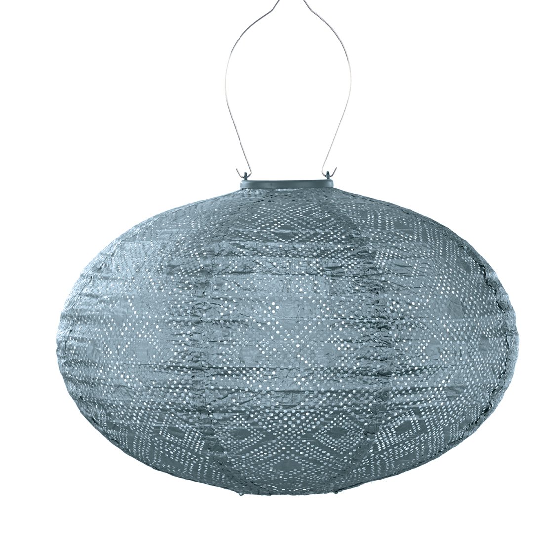 Lumiz Solar Lampion Mosaic Oval - 40 cm - Gray blue