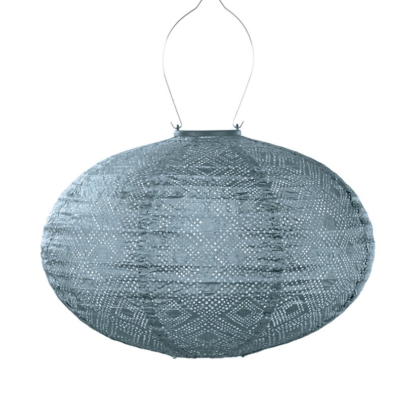 Lumiz Solarlampion Mosaik Oval - 40 cm - graublau