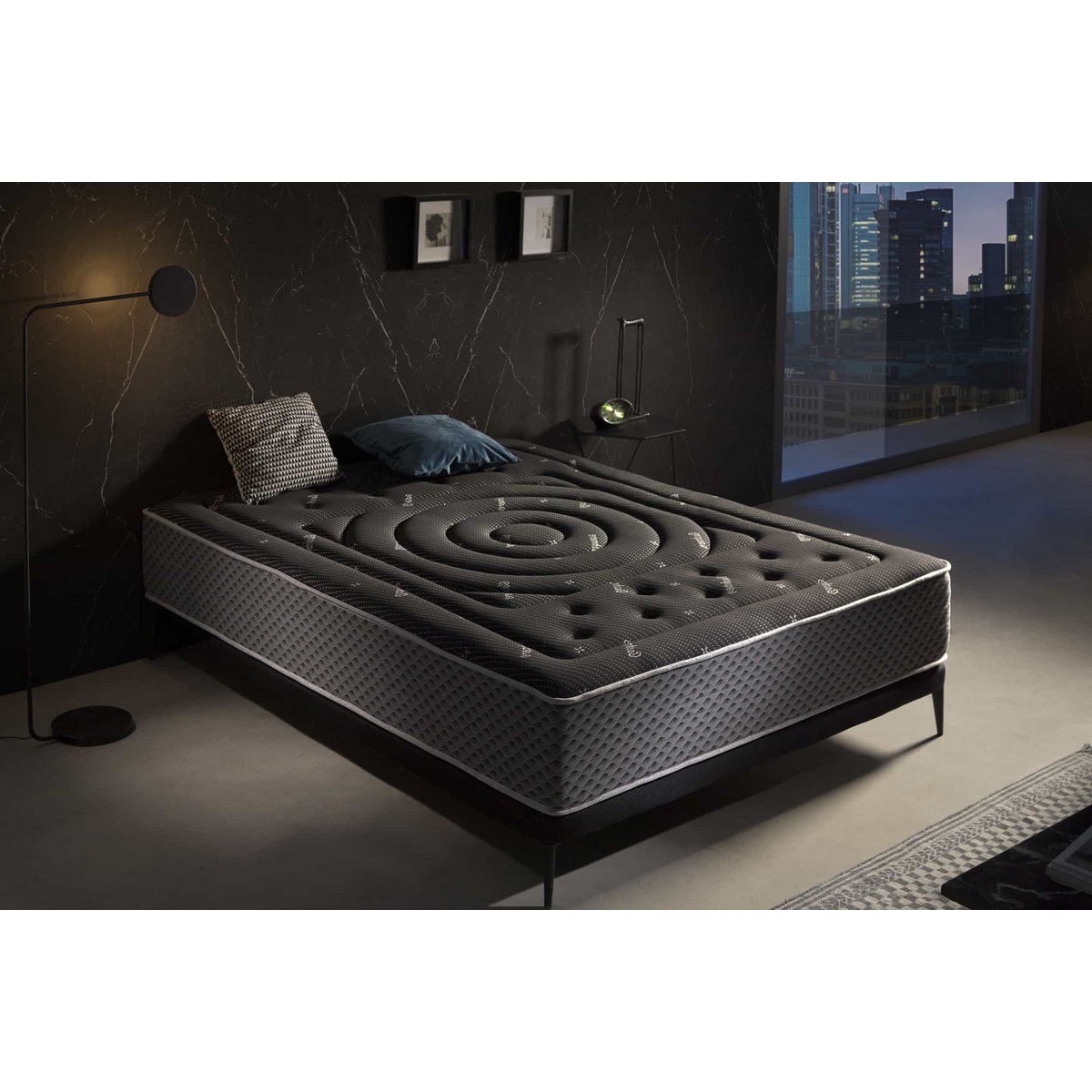 Premium zwarte multizOne viscosoft matras -zwart - Dikte: 27 cm - Moonia