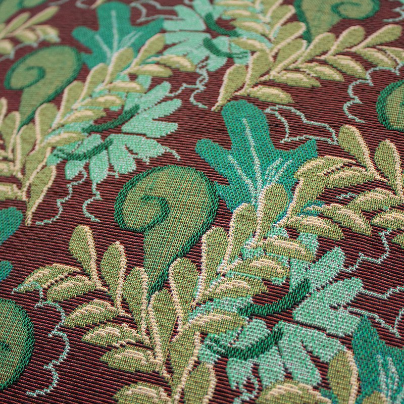NIN-NIT Cojín Nature Classique | 100% algodón tejido | decorativo con estampado de flores y hojas de la naturaleza | verde | morado | marrón | beige | ocre | azul | turquesa | multicolores | 50x50cm