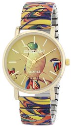 Excellanc Damenuhr mit Edelstahlzugband, goldfarbig/mehrfarbig