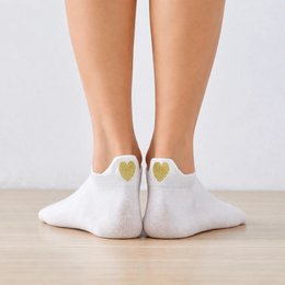 Women's Gold Heart Tongue Socks I 35-41