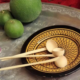 Handmade orange wood spoons, kitchen set