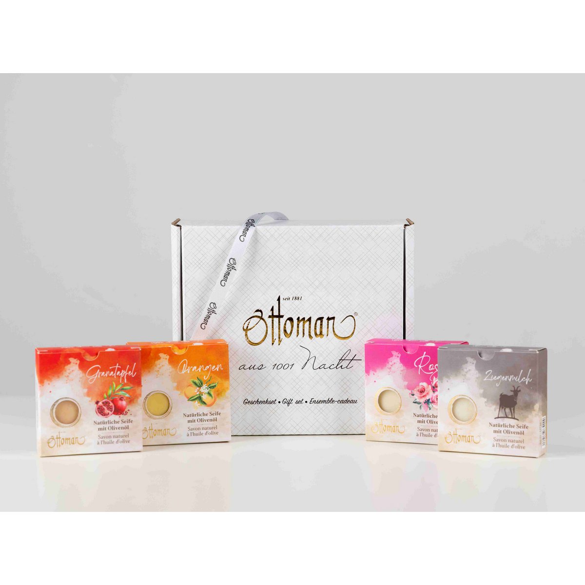 Ottoman Natural 110G Olive Oil Soap 4 Set nr. 1 i gaveæske