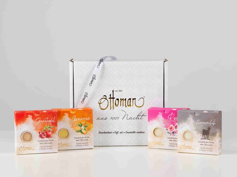 Ottoman Natural 110G Olive Oil Soap 4 Set nr. 1 i gaveæske