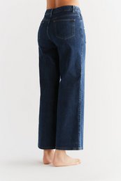 WE1009-231 | Damen Jeans med brede ben - Lapis Blue