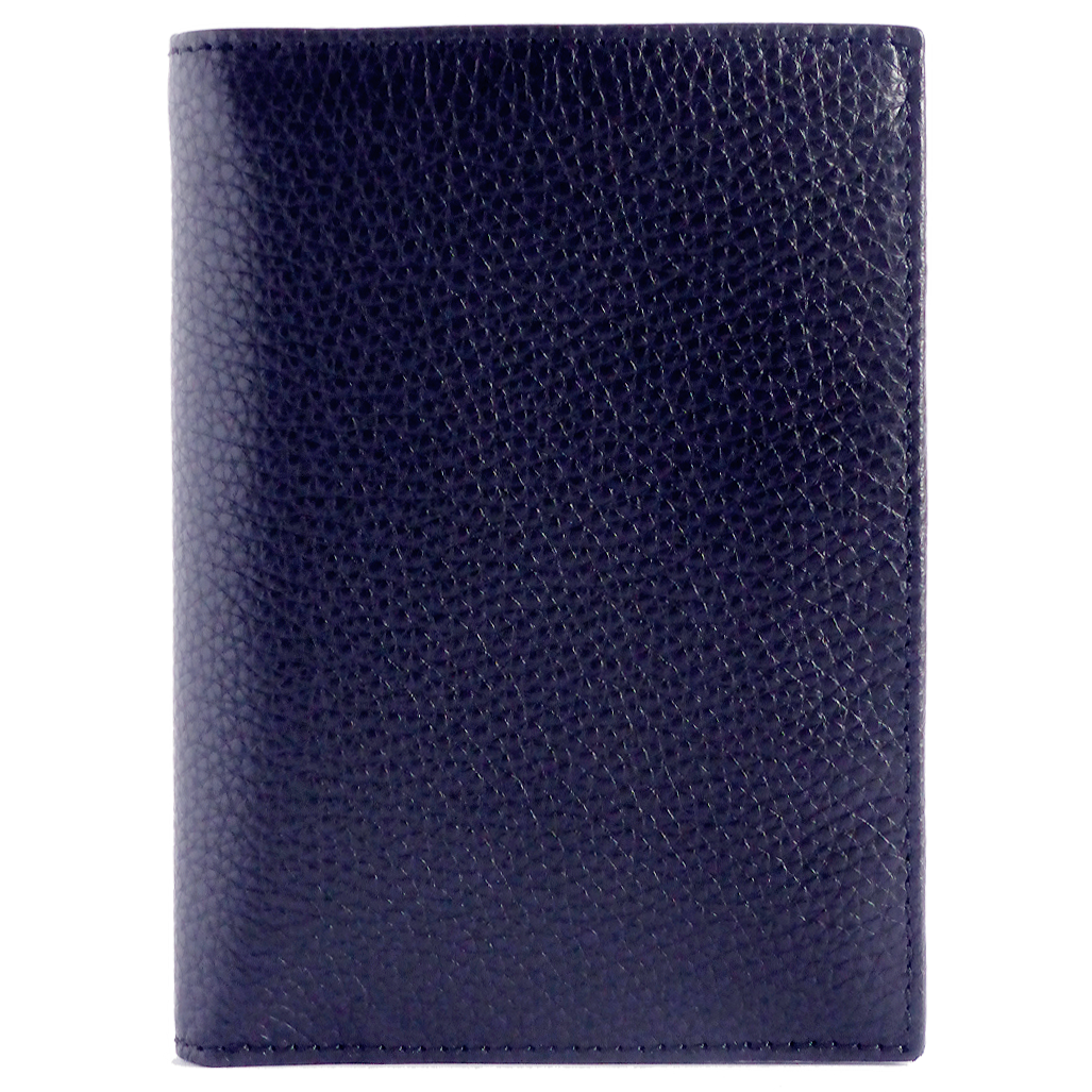 Brieftasche aus gekrispeltem Leder mit 8 Kreditkartenfächern Blau