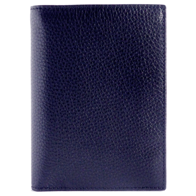 Brieftasche aus gekrispeltem Leder mit 8 Kreditkartenfächern Blau