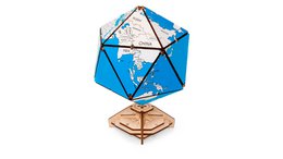 Eco Wood Art Icosadrian Globe, Blue, 1386, 16.4x16.4x23cm