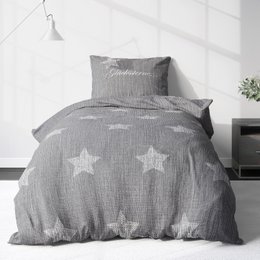Beaver bed linen set 135x200cm saying in gray white