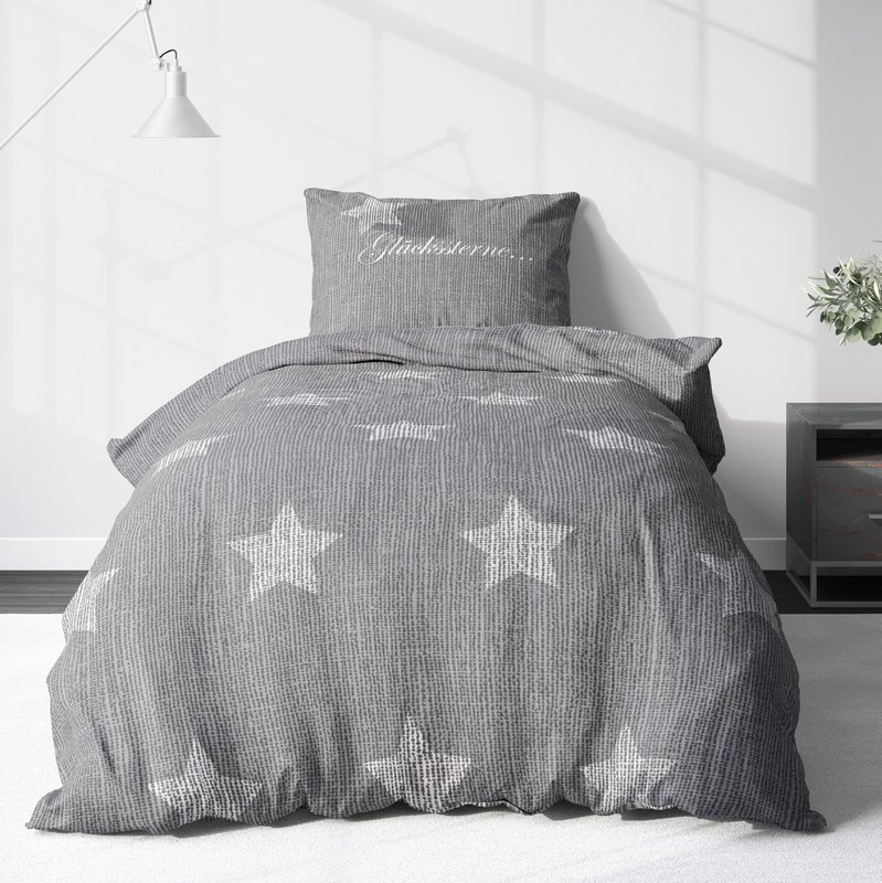Beaver bed linen set 135x200cm saying in gray white