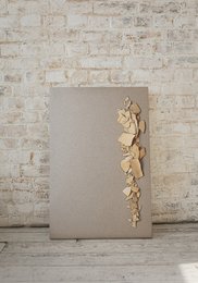 Decorative poster with abstract gold foil design on a neutral background, available in A4 and A3 sizes.