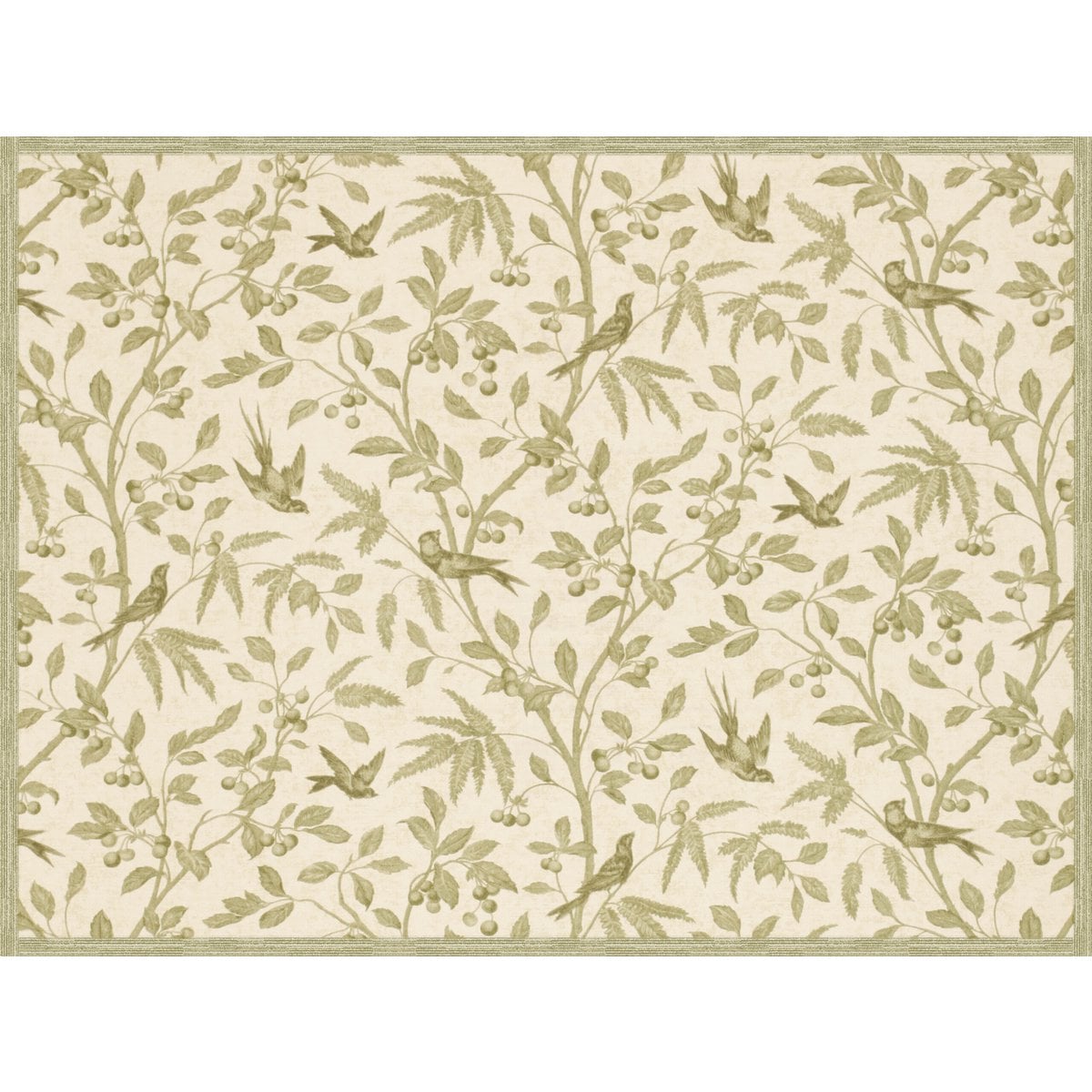 Beżowe Gałązki i Ptaki - Podkładki | Podkładki winylowe premium 40 x 30 cm - 4 sztuki